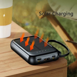 Xiaomi 50000mAh Solar Power Bank 4USB Lines Slim Charging Portable Charging External Spare Battery  For Various Mobile Phones
