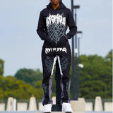 Y2k Spider Print Hoodies Women Men Hip Hop Pullover Long Sleeve Jacket Coats Fall Winter Harajuku Casual Loose Hooded Sweatshirt