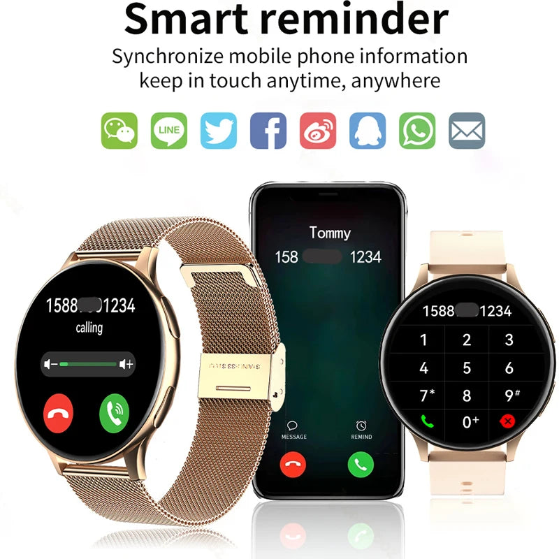 LIGE AMOLED Screen Smart Watch Women Bluetooth Call Bracelet Custom Watch Sports Fitness Men Waterproof Smartwatch For Xiaomi