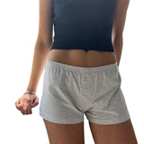 Women's Summer Casual Shorts Flora Striped Printed Lounge Shorts Slim Elastic Band Low Waist Shorts Clothing